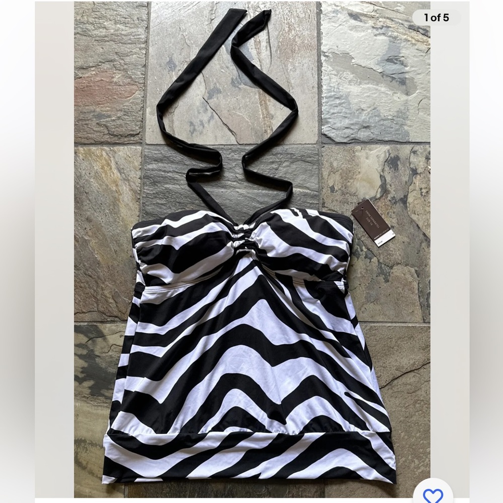 NWT 10 Dana Bachman Zebra Swimsuit Top